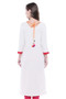 Women's White Indian Kurta Tunic with Embroiderey | In-Sattva