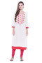 Women's White Indian Kurta Tunic with Embroiderey | In-Sattva