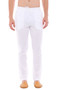 Men's White Pajama Pants - Solid Straight Cut - Front | In-Sattva