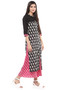 Long Kurta Tunic Shirt - 100% Cotton Artisan Print | In-Sattva - Side