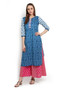 Kurta Tunic Women's Indian Pure Cotton Leaf Print - Full Display | In-Sattva