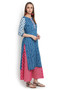 Kurta Tunic Women's Indian Pure Cotton Leaf Print - Side | In-Sattva