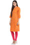 Kurta Tunic Shirt Dress Women's Indian Floral Print Cotton - Side | In-Sattva