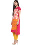 Kurta Tunic Women's Indian Long Pink Cotton Unique Detailing - Side | In-Sattva