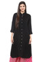 Long Shirt Kurta Tunic Dress Rich Solid Color - Front - In-Sattva     