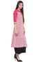 Kurta Tunic Women's Long Summer Pure Cotton Diamond Print - In-Sattva - Side right