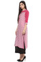 Kurta Tunic Women's Long Summer Pure Cotton Diamond Print - In-Sattva - Side left