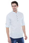 Short Kurta Tunic Men's Henley Style Slim Fit Pure Cotton - Side | In-Sattva