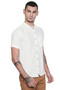 Short Sleeves Button Down Men's Shirt with Banded Collar - Side2 | In-Sattva