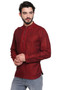 Maroon Men's Shirt-Length Kurta Tunic - Side | In-Sattva