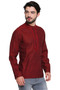 Maroon Men's Shirt-Length Kurta Tunic - Side | In-Sattva