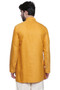 Classic Indian Men's Kurta Tunic: Mustard Color - Back | In-Sattva