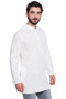 White Pure Cotton Men's Kurta Tunic - Side | In-Sattva