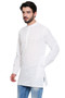 Classic Indian White Men's Kurta Tunic - Side | In-Sattva