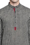 Men's Indian Kurta Tunic : Handloom Cotton with Stripe Print - Garment details | In-Sattva