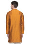 Men's Indian Long Kurta Tunic : Mustard - Back | In-Sattva