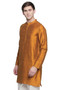 Men's Indian Long Kurta Tunic : Mustard - Side | In-Sattva