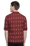 Men's Kurta Tunic : Handmade with Ikkat Print - Back | In-Sattva