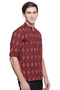 Men's Kurta Tunic : Handmade with Ikkat Print - Side | In-Sattva