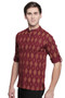 Men's Kurta Tunic : Handmade with Ikkat Print - Side | In-Sattva