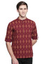 Men's Kurta Tunic : Handmade with Ikkat Print - Front | In-Sattva