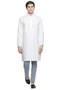 Men's Indian Kurta Tunic: White - Full Display | In-Sattva