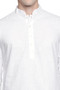 Men's Indian Kurta Tunic: White - Garment Closeup | In-Sattva
