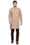 Men's Indian Kurta Tunic: Light Beige - Full display | In-Sattva