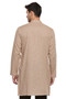 Men's Indian Kurta Tunic: Light Beige -Side | In-Sattva