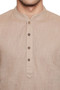 Men's Indian Kurta Tunic: Light Beige - Garment details | In-Sattva