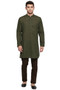 Men's Indian Kurta Tunic: Bottle Green - Full Display | In-Sattva