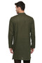 Men's Indian Kurta Tunic: Bottle Green - Back | In-Sattva