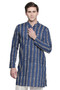 Men's Indian Kurta Tunic with Block Print: Pure Cotton Fabric - Front | In-Sattva