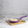 Royal Velvet Non-Stick and PFOA-Free Aluminum Fry Pan Skillet Tawa, Violet, Side View