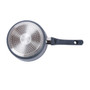 Granite Forged Non-Stick and PFOA-Free Aluminum Indian Cooking Lentil and Curry Pan with Lid,Gray, with lid, Bottom view