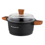 Die Cast Aluminum Casserole with Lid and Wooden Handle - side view