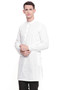 Men's  Indian Traditional Embroidered Mandarin collar Kurta Tunic: All Over White Diamond | Side view  2 | In-Sattva