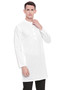 Men's  Indian Traditional Embroidered Mandarin collar Kurta Tunic: All Over White Diamond | Side view | In-Sattva