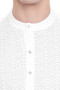 Men's  Indian Traditional Embroidered Mandarin collar Kurta Tunic: All Over White Diamond | Swatch view | In-Sattva