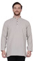 Men's  Indian Traditional Khadi cotton Kurta Tunic: Gray | Front view | In-Sattva