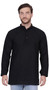 Men's  Indian Traditional Khadi cotton Kurta Tunic: Black | Front view | In-Sattva