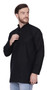 Men's  Indian Traditional Khadi cotton Kurta Tunic: Black | Side view | In-Sattva