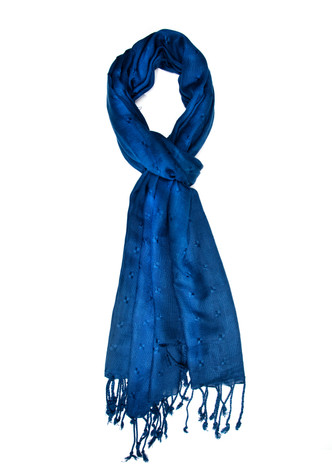 小物 COTTON STOLE - BLUE Blue handloom cotton stole – the good loom