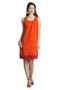 MOHR Women's Dark Orange Sleeveless Dress with Pleated Neckline åäÌÝÌÕ Front