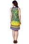 Global Desi Womens Boho Multi-Stripe Printed Decorative Hem Dress - Back