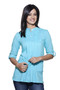 Akkriti Women's Roll Up Sleeves Casual Kurti ÌÎÌ_Ì´åÇÌÎÌ__ÌÎÌ_ÌÎ_ÌÎÌ_Ì´åÌÎÌ_ÌÎ_ÌÎÌ_Ì´å« Turquoise Front