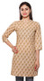 Rangmanch Women's Kurta Tunic- Leaf Print ÌÎÌ_Ì´åÇÌÎÌ__ÌÎÌ_ÌÎ_ÌÎÌ_Ì´åÌÎÌ_ÌÎ_ÌÎÌ_Ì´å« Beige Front