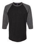 Tultex Style 245 - Black/ Heather Charcoal - Front View