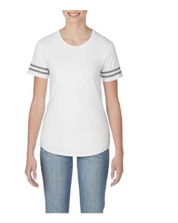 Gildan Style 500VTL - White/ Graphite Heather - Front View
