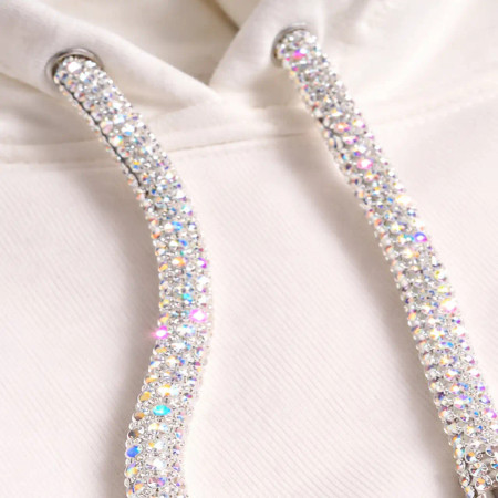 AB crystal hoodie string